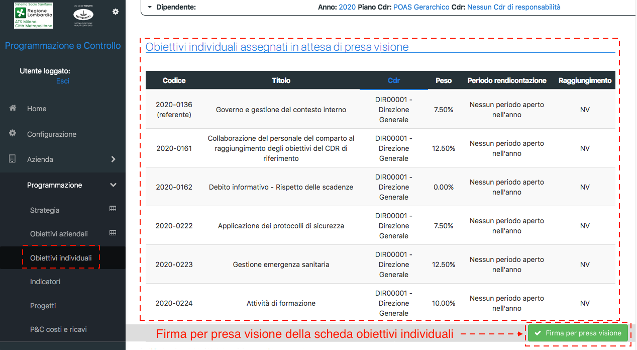 Figura 1 - Firma per presa visione